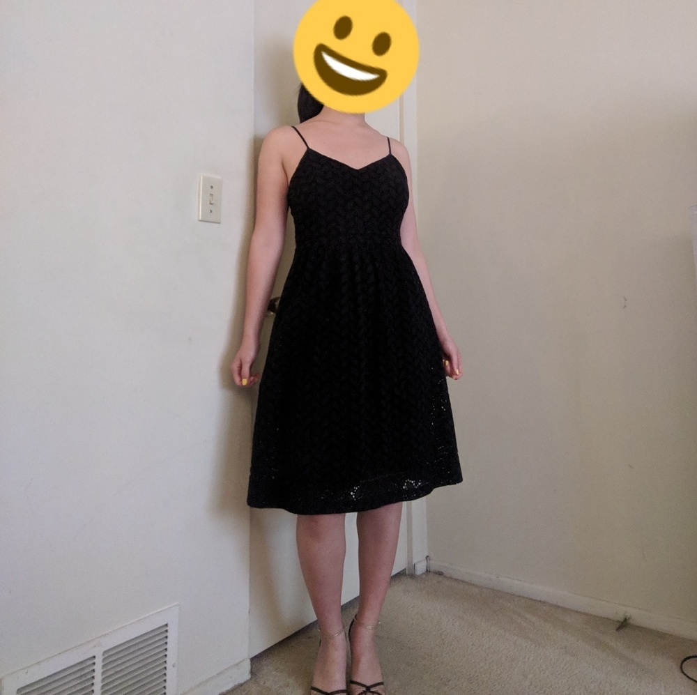 Black midi eyelet sundress
